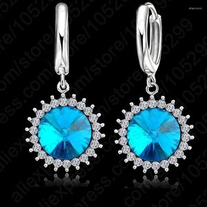 Boucles d'oreilles étalons Mariage cristallin Zircone cubique pour les femmes 925 Boucle d'oreilles en argent sterling bijoux de mode