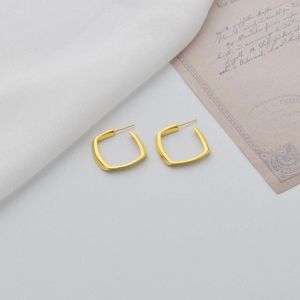 Boucles d'oreilles à clous, bijoux couleur or ou argent, breloque carrée en acier inoxydable, Simple à la mode pour femmes, idée cadeau pour petite amie