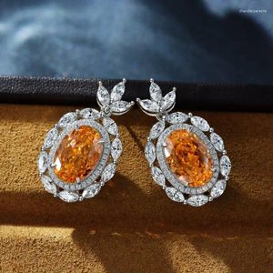 Pendientes de sementales en forma de huevo Corte de color Naranja 9 13 Exquisito temperamento de alta gama Fashion Generoso