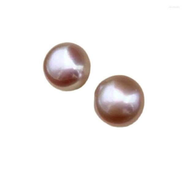 Boucles d'oreilles clous élégantes 9-10mm perle de lavande des mers du sud 925s