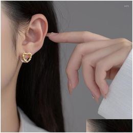 Boucles d'oreilles élégantes et minimalistes en forme de cœur cuivre cuivré pour femmes bijoux allergiques charmantes fêtards
