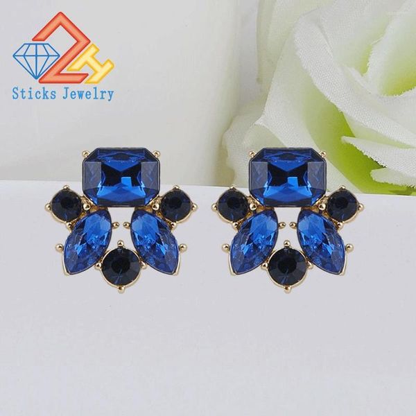 Boucles d'Oreilles Clou Élégant Cristal Pierre Gemme Résine Tendance Mode Bijoux Bohême Brincos