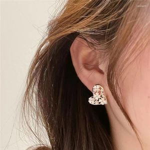 Stud -oorbellen elegant ontwerp ingelegde witte kleine bloemen voor vrouw temperament persoonlijkheid zoete hart sieraden geschenken