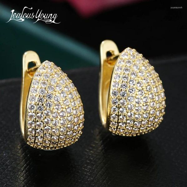 Pendientes de tachuelas elegantes mujeres de circonía cúbica completa para 2024 tendencias de pendientes regal de joyería Mujer