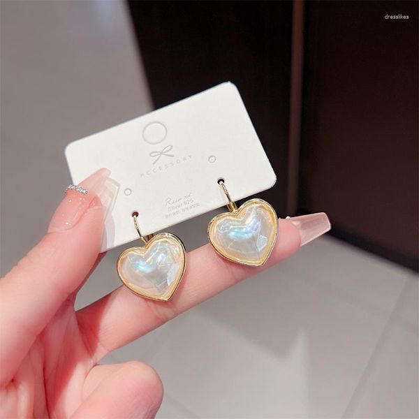 Pendientes de tuerca elegante sirena corazón de melocotón joyería de moda coreana para mujer niñas accesorios al por mayor