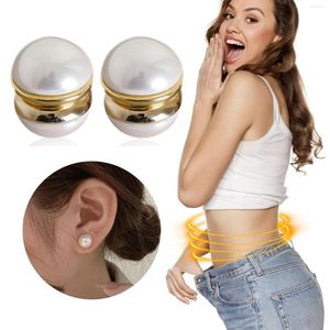 Stud -oorbellen Elegant Wit Wit Non Piercing Acupressure Slimming Lympha Circurl Ooor Oor ornament Dames Grote oorrel