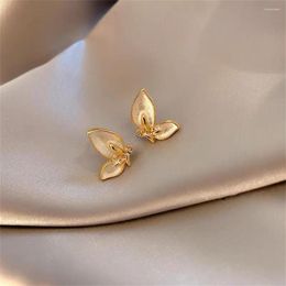 Boucles d'oreilles femmes élégantes papillon haute qualité 14K plaqué or brillant Zircon oreille accessoires bijoux de mode coréens