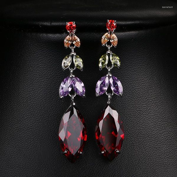 Boucles d'oreilles à tige Emmaya prix usine coloré Zircon pour les femmes or blanc couleur cristal bijoux arrivée année cadeau