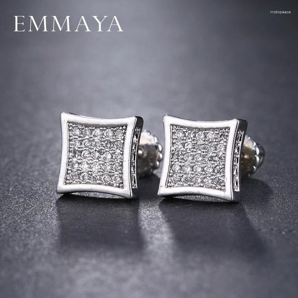 Boucles d'oreilles étalon Emmaya Square Femmes cubiques Zircone Crystal Jewelry Blanc Black Cz pour femelle TRENDY