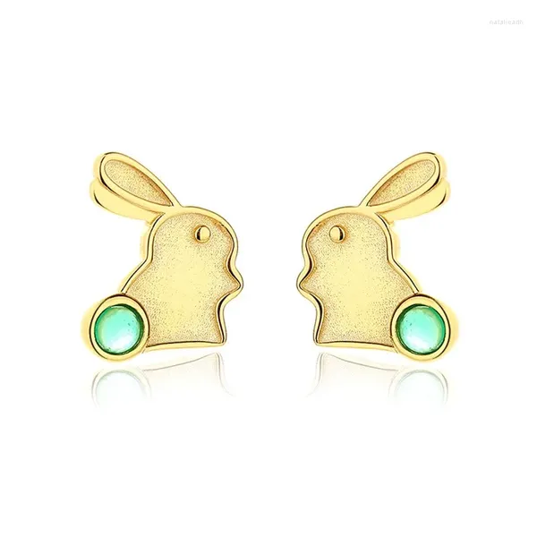 Pendientes de tuerca EP-12 ZFSILVER S925 plata moda coreana lujo moda oro Animal verde joyería encantadora mujeres combina-todos los regalos