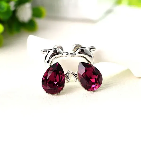 Boucles d'oreilles ER-00044, bijoux de luxe, dauphin plaqué argent pour femmes, articles de 1 Dollar, cadeau de Thanksgiving, 2024