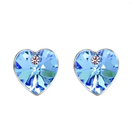 Boucles d'oreilles ER-00147 2024 en véritable cristal autrichien, bijoux sans allergie, mode femmes, boucles d'oreilles en forme de cœur, noël, vente en gros