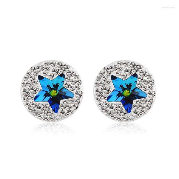 Pendientes de botón ER-00162 Joyería coreana Estrella plateada Accesorios para mujeres Artículos de 1 dólar Regalo de San Valentín