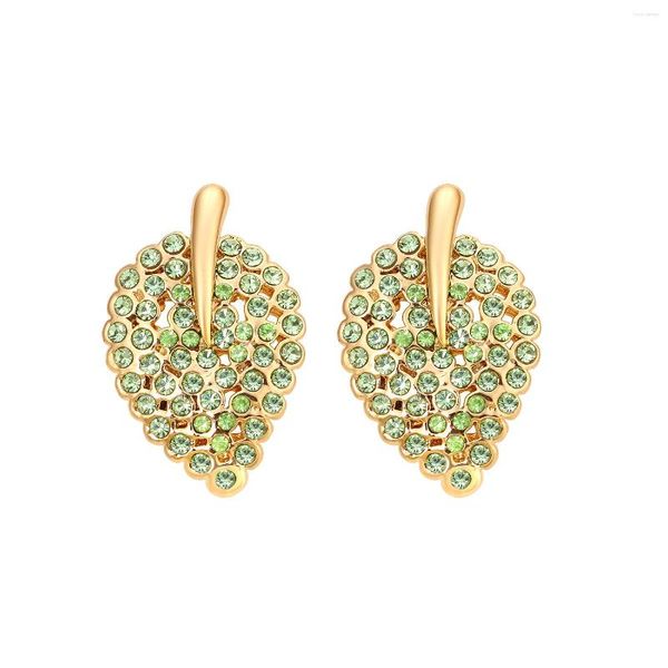 Boucles d'oreilles à tige ER-00172 mode bijoux en strass sans allergie Designer feuille pour les femmes 2023 Black Friday vente