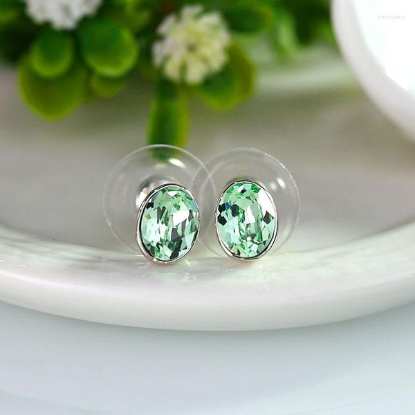 Pendientes de botón ER-00196 2023 En joyería de lujo Ovalado plateado para mujeres Artículos de 1 dólar Regalo de Acción de Gracias