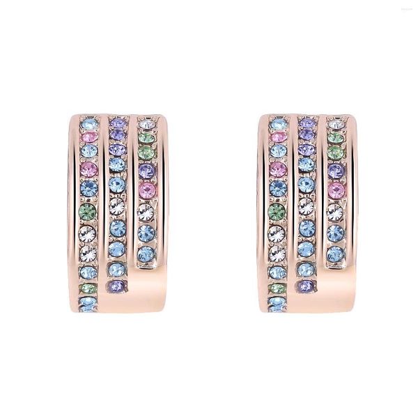 Boucles d'oreilles ER-00257 bijoux coréens plaqué or strass femmes accessoires 1 dollar articles saint valentin cadeau