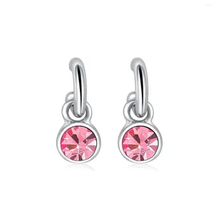 Boucles d'oreilles ER-00313 mode coréenne boucles d'oreilles en cristal cadeau d'anniversaire rose rond pour les femmes 2024 articles de luxe avec