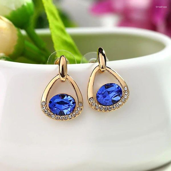 Pendientes de semental ER-00465 Joyería coreana Gold Crystal Women Accesorios de 1 dólar Día Día de San Valentín