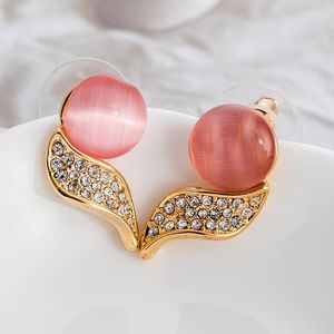 Boucles d'oreilles ER-00478 bijoux coréens plaqué or rose opale femmes accessoires 1 dollar articles saint valentin cadeau