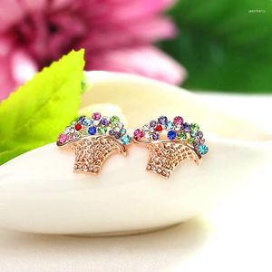 Boucles d'oreilles ER-00502 Accessoires en cristal pour femmes plaqué or et argent coréen fleur panier boucle d'oreille goutte en gros cadeau de mariage