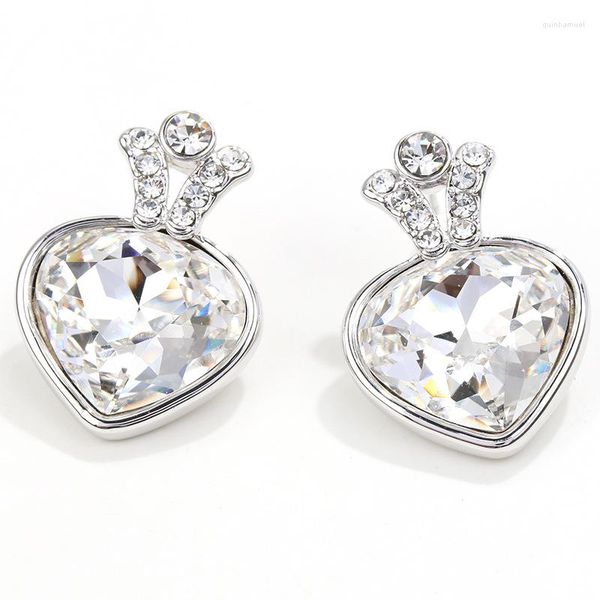 Boucles d'oreilles ER-00604 cristal coréen cadeau de mariage coeur boucles d'oreilles bijoux de mode 2023 articles femmes en gros en vrac