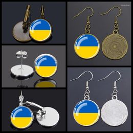 Stud -oorbellen esspoc Oekraïne vlag trendy vlaggen glazen koepel Oekraïense verklaring oordingen voor vrouwen cadeau sieraden brincos oorbellens