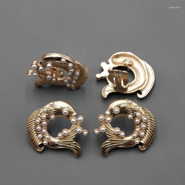 Boucles d'oreilles Europe États-Unis Bijoux Boucle d'oreille Tempérament Mode Piste Modèle Aiguilles Hipster Perle Poisson Oreille Clip C28