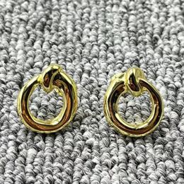 Boucles d'oreilles étalon la mode européenne et américaine électroplarée 925 Silver Color 14K Festival irrégulier Jewelry Gift Fit unode50