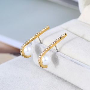 Stud -oorbellen Europese en Amerikaanse mode -sieraden Groothandel eenvoudige kerstkrukken Lucky Pearl