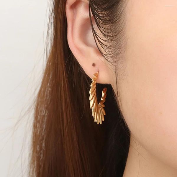 Boucles d'oreilles étalon européen et américain de style ange de style aile en acier inoxydable bijoux de luxe en or couleurs argentées