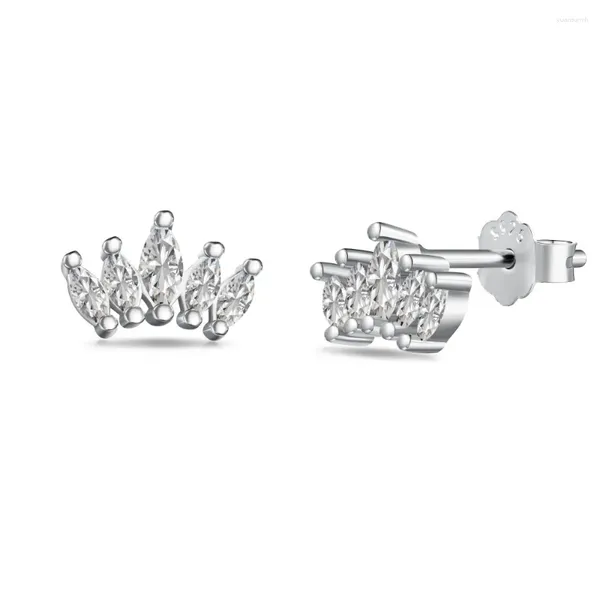 Boucles d'oreilles en argent Sterling S925 pour femme, Style INS européen et américain, Design de couronne en Zircon, œil de cheval, Simple et polyvalent