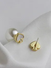 Boucles d'oreilles Style européen et américain, bouchons d'oreille en forme de cœur de pêche exquis, en nacre, bijoux d'amour