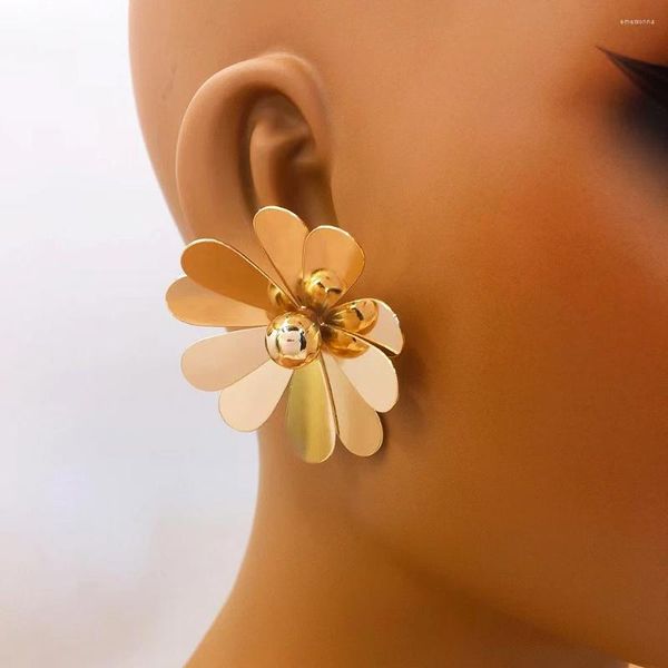 Boucles d'oreilles à clous pour femmes, Style doux européen et américain, métallique, visage brillant, élégant, cadeau de vacances, bijoux, usage quotidien, 2023