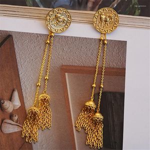 Boucles D'oreilles Tendance Européenne Et Américaine Chaîne En Métal Pendentif Gland Pour Femmes Mode Rétro De Luxe Bijoux Fille Cadeau