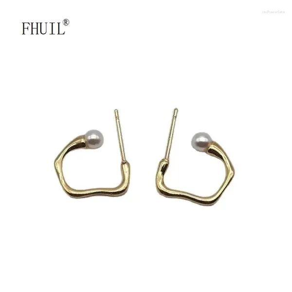 Boucles d'oreilles étalon perle de style européen pour femmes métallique simple femme oreille perçante tendance de mode bijoux couple cadeaux 2024