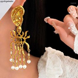 Boucles d'oreilles exagérées oreilles yeux de boucle d'oreille Tassel pour femmes bijoux rétro de l'industrie lourde européenne tendance gud3