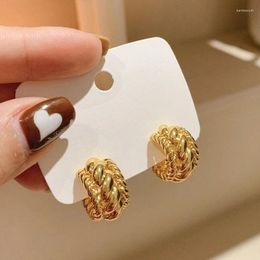Boucles d'oreilles Exknl demi-cercle pour femmes filles géométrique torsion métal ethnique coréen fête mariages bijoux cadeaux