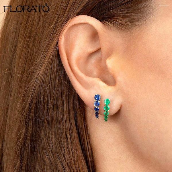 Pendientes de tachuelas Exquisito Cristal Curvado 925 STERLING Silver Ear Needy Fashion Corean Fomen's Simple Birthday Gifts