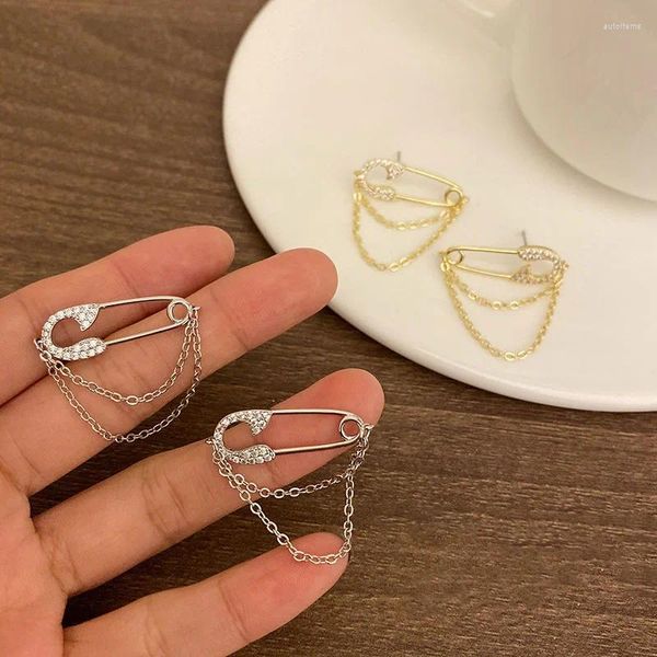 Pendientes de tuerca exquisitos repleto de circonita, Clip de papel para mujer y niña, abalorio de cristal brillante, regalos de joyería para boda y novia