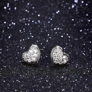 Boucles d'oreilles exquise coeur mode Simple éclat cristal mariée bijoux de mariage cadeau d'anniversaire pour les femmes