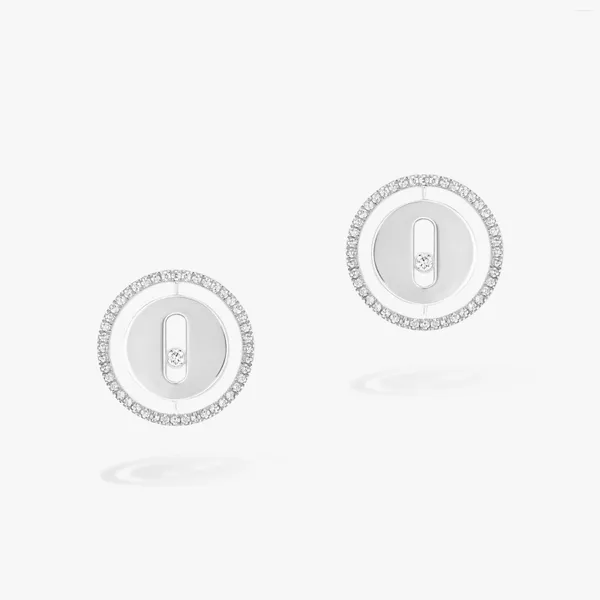 Boucles D'oreilles Bijoux Exquis S925 Diamant Unique Femme Ronde Coulissante Messica Vidéo Publique Voir Plus