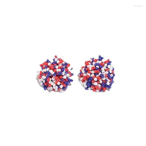 Boucles d'oreilles à clous pour femmes, vente directe d'usine, beauté, Style ethnique bohème, perles de riz, personnalisées et créatives pour dames