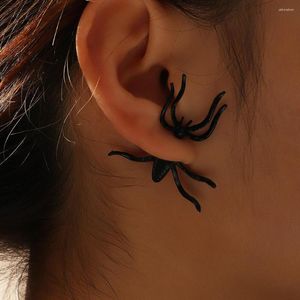 Stud -oorbellen mode 3d griezelige zwarte spider grappige unieke punk party sieraden voor vrouwen mannen Halloween kerstcadeaus Bijoux
