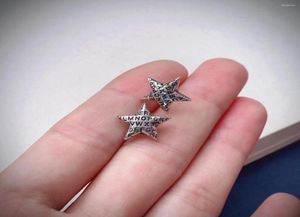 Stud Earrings Fashion 925 Sterling Silver Star Alphabet Small Piercing echte sieradengeschenken voor vrouwelijke meisjes EH064867510