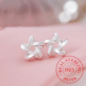 Boucles d'oreilles mode 925 bijoux en argent Sterling armure étoile pour les femmes mariage Femme Brincos Boucle D'oreille Femme Eh1159