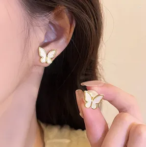 Boucles d'oreilles à clous pour femmes, mode esthétique, aiguille papillon, créateur, créativité, luxe, déclaration de fête, bijoux, cadeau d'année, pendentif