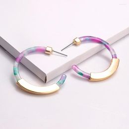 Boucles d'Oreilles Mode Alliage Feuille Acrylique En Forme De C Personnalité Simple Et Exagérée Bijoux FémininsBijoux