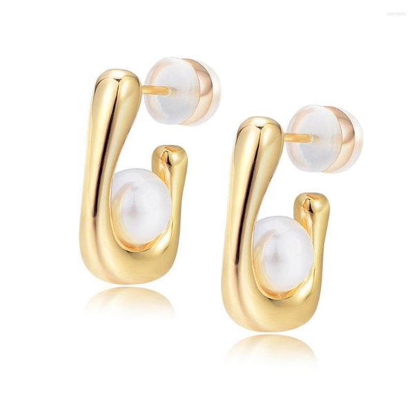 Boucles d'oreilles à clous pour femmes, bijoux baroques à la mode, en perles, de haute qualité, Design Simple et moderne, 2023