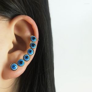 Boucles d'oreilles mode yeux bleus Clip pour femmes en acier inoxydable oreille manchette boucle d'oreille bijoux Acero Inoxydable Joyeria Mujer EXS01