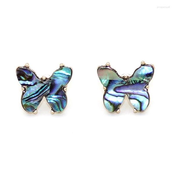 Boucles d'oreilles mode papillon coquille d'ormeau pierre couleur or Brincos Pendientes marque bijoux femmes